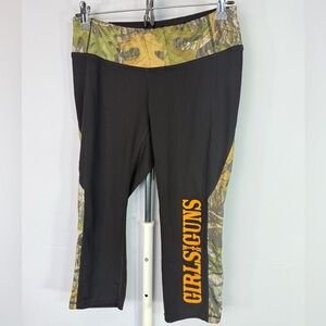 Girls With Guns Black and Green Camo Leggings with Stretchy Waistband